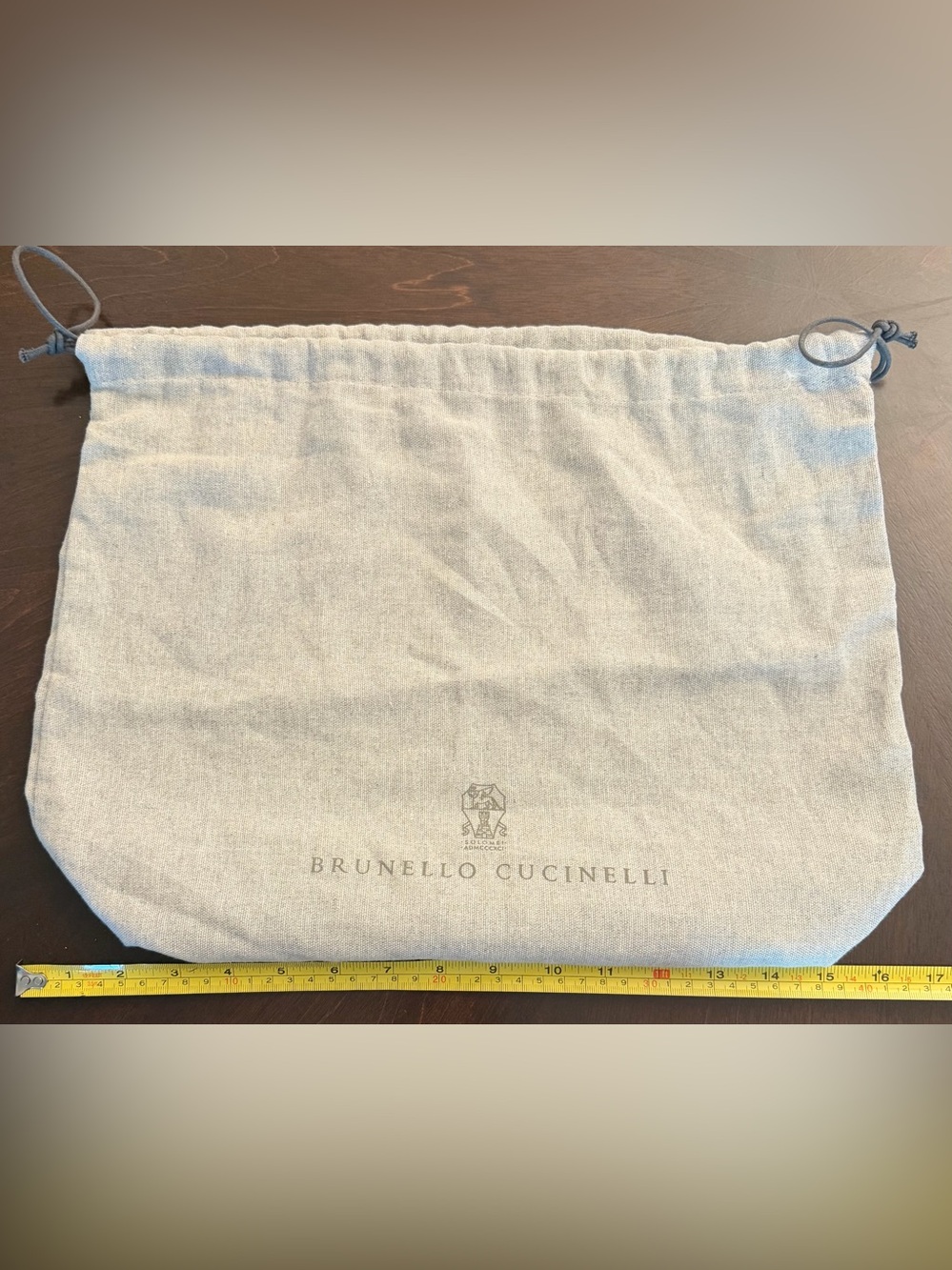 Brunello Cucinelli Light Beige Drawstring Dust Bag 17x12